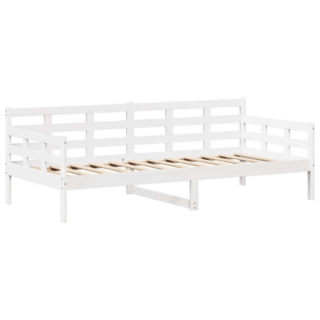 Kinderbed met huisje en bankje massief grenenhout wit 80x200 cm