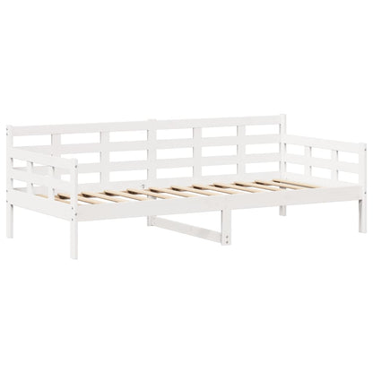Kinderbed met huisje en bankje massief grenenhout wit 80x200 cm