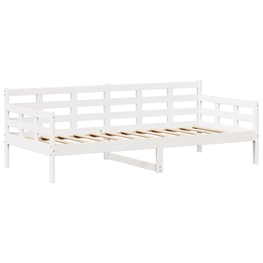 Kinderbed met huisje en bankje massief grenenhout wit 80x200 cm