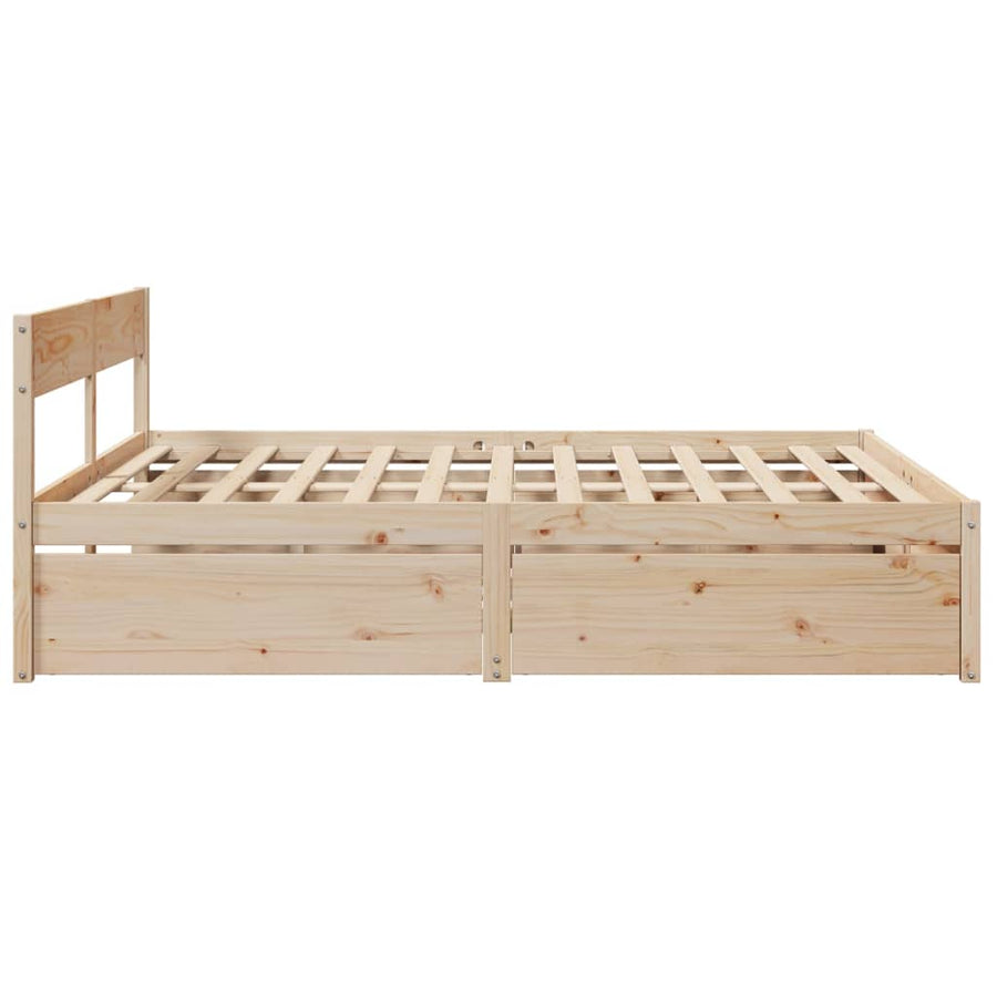 Bedframe met lades massief grenenhout 200x200 cm