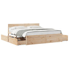 Bedframe massief grenenhout 200x200 cm met lades