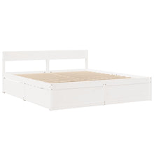 Bedframe met lades massief grenenhout wit 200x200 cm