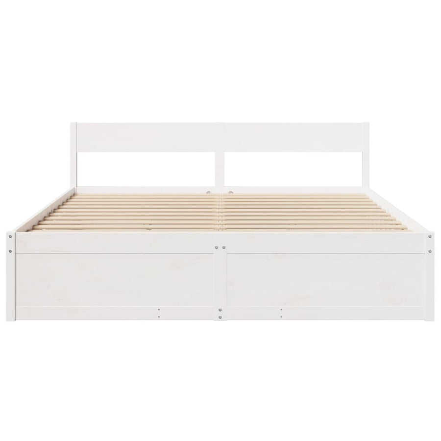 Bedframe met lades massief grenenhout wit 200x200 cm