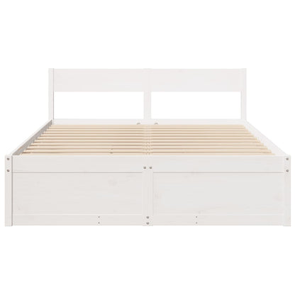 Bedframe met lades massief grenenhout wit 150x200 cm