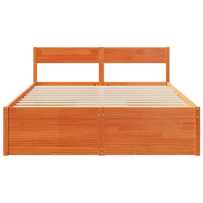 Bedframe met lades massief grenenhout wasbruin 150x200 cm