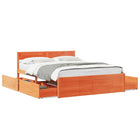 Pine Wood Bed Frame without Mattress Washed Brown 150x200 cm
