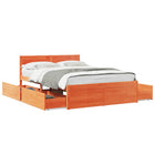Bed frame without mattress solid pine wash brown 120x200 cm