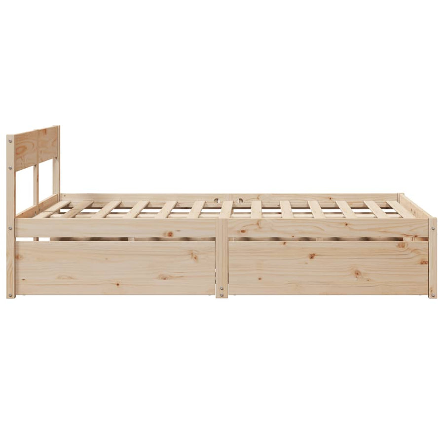 Bedframe met lades massief grenenhout 140x190 cm