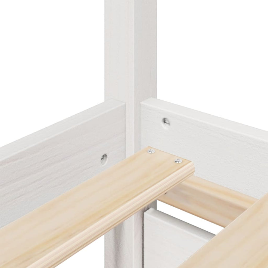 Bedframe met lades massief grenenhout wit 120x190 cm