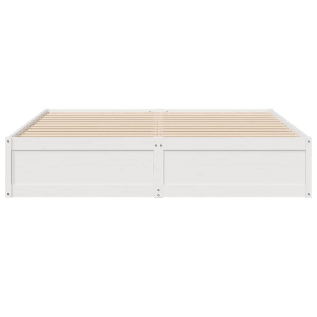 Bedframe Zonder Matras Massief Grenenhout 200 x 200 cm Wit