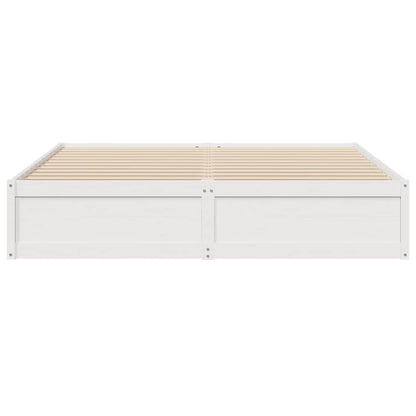 Bedframe Zonder Matras Massief Grenenhout 200 x 200 cm Wit