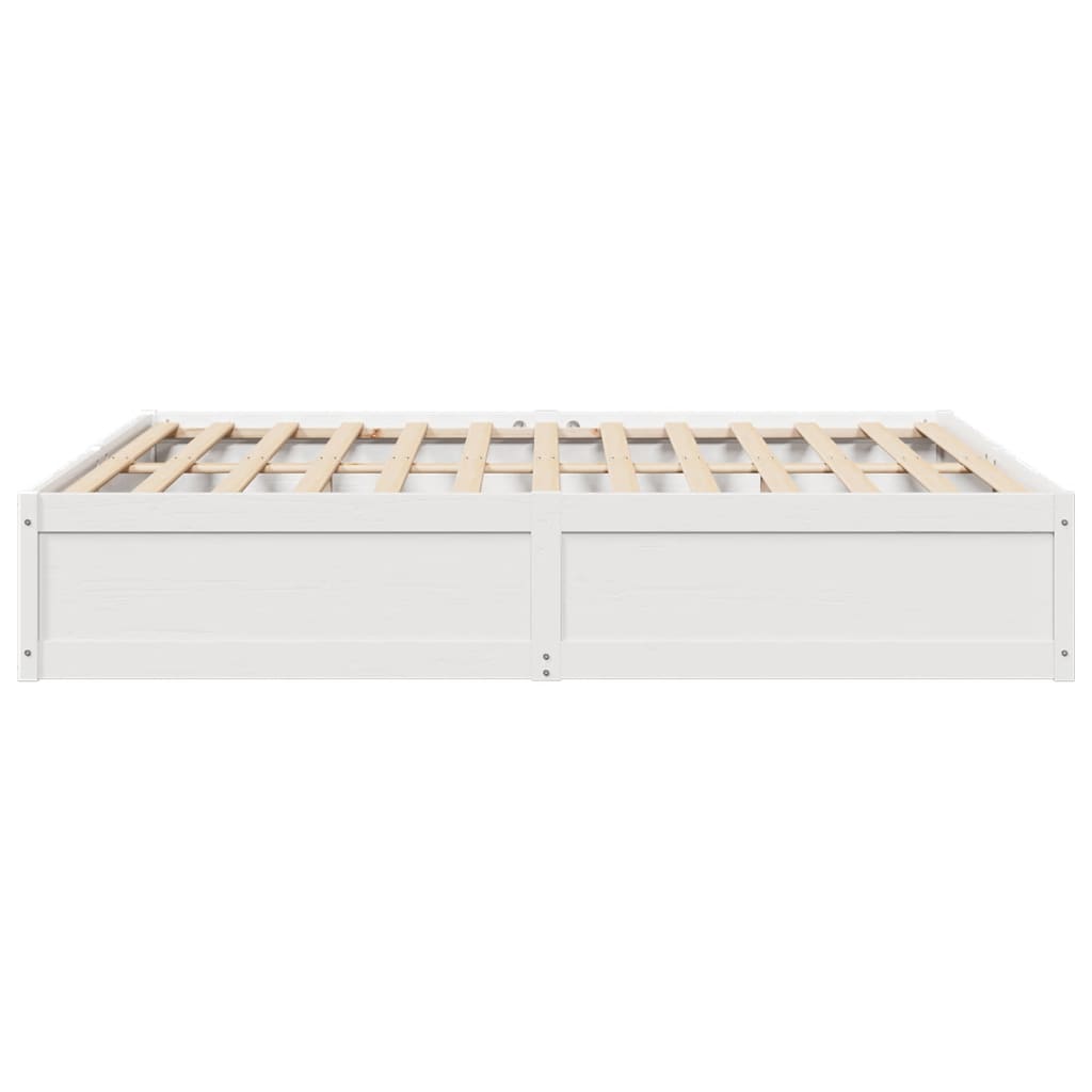 Bedframe Zonder Matras Massief Grenenhout 200 x 200 cm Wit