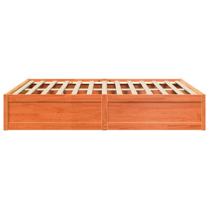 Bedframe massief grenenhout wasbruin 180x200 cm
