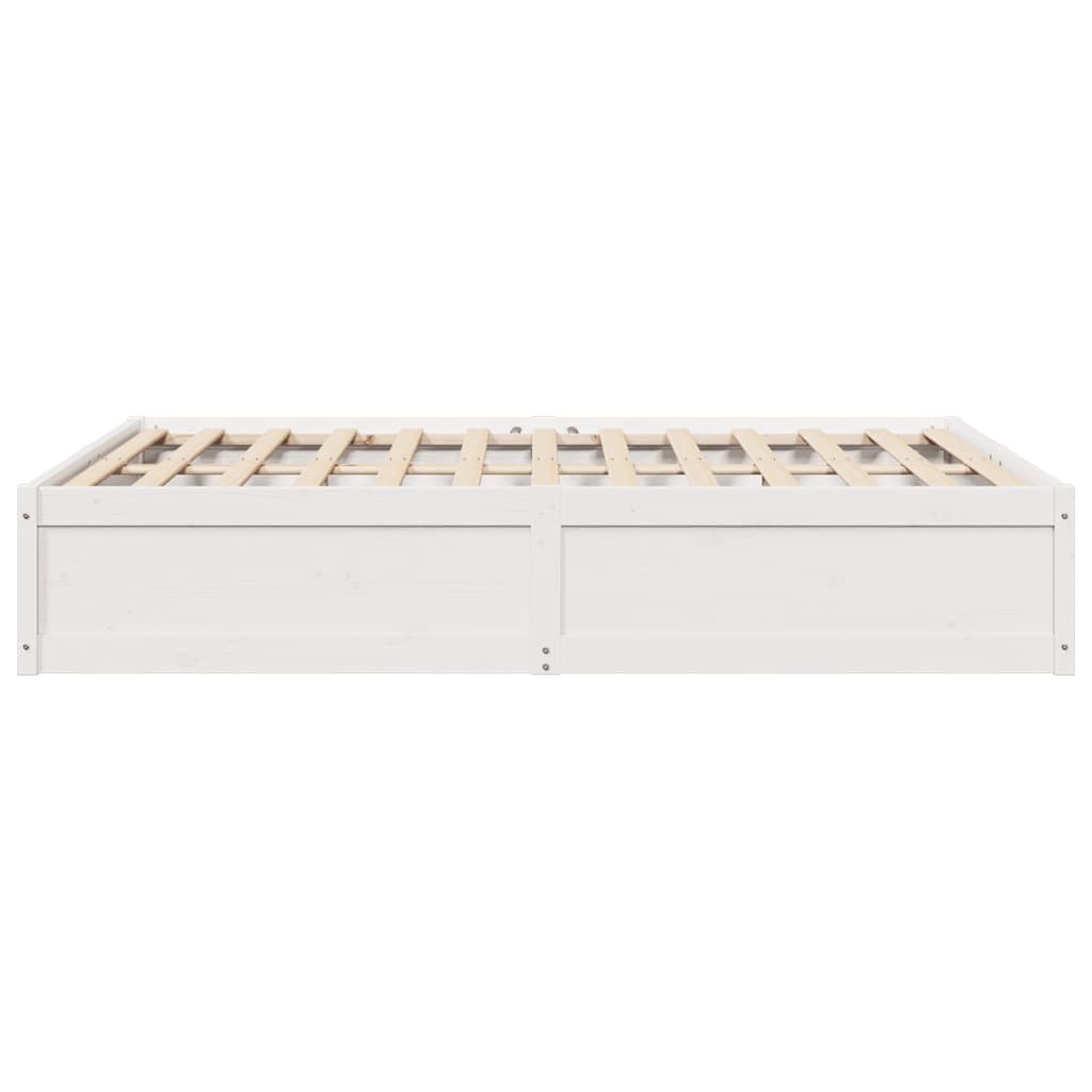 Bedframe massief grenenhout wit 160x200 cm