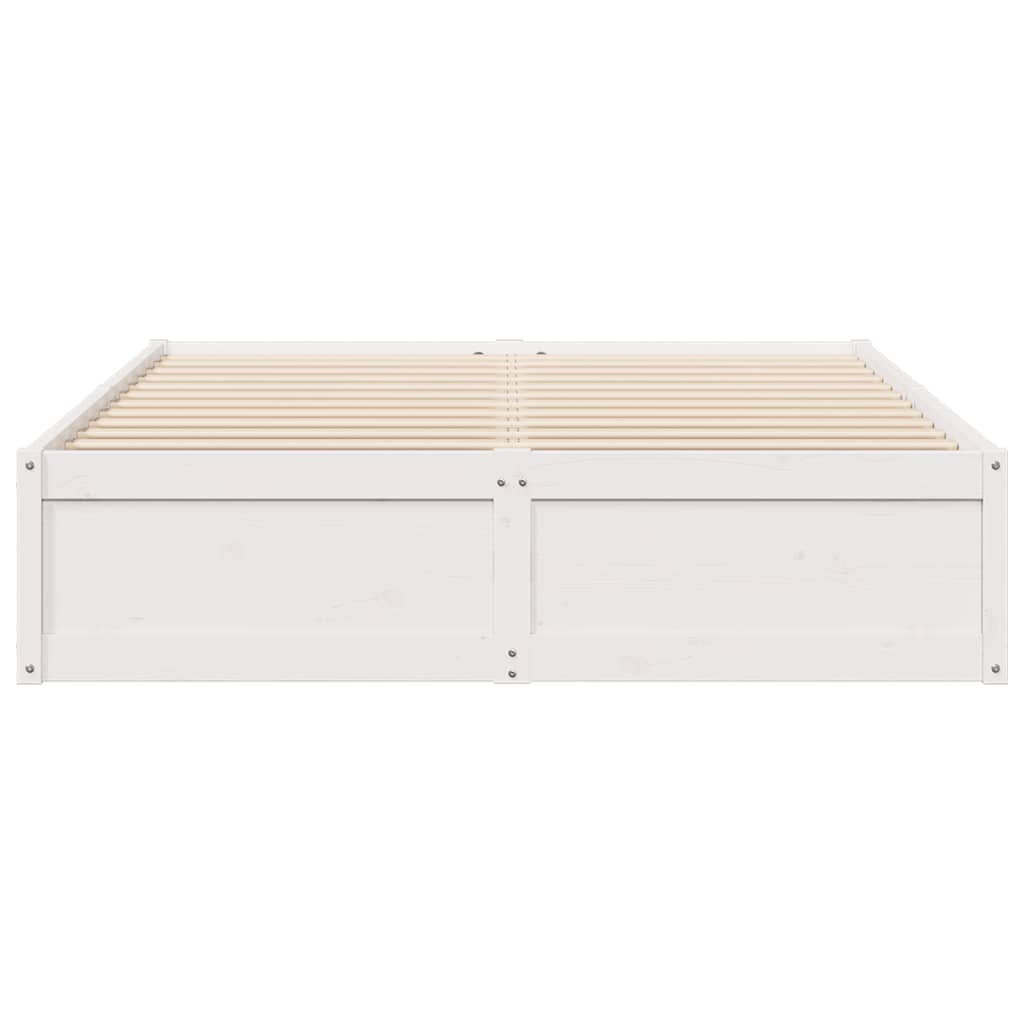 Bedframe massief grenenhout wit 140x200 cm