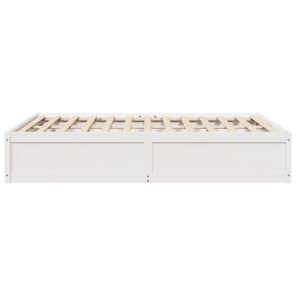 Bedframe massief grenenhout wit 140x200 cm