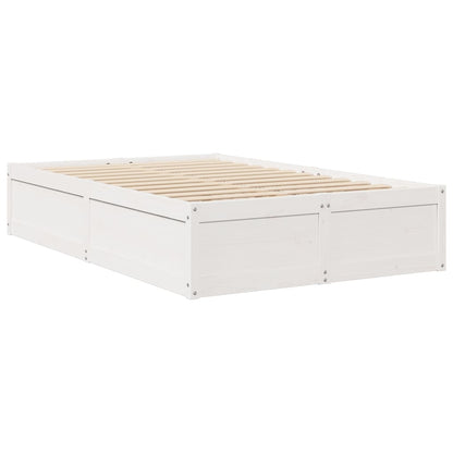 Bedframe Zonder Matras Massief Grenenhout Wit 120X200 Cm