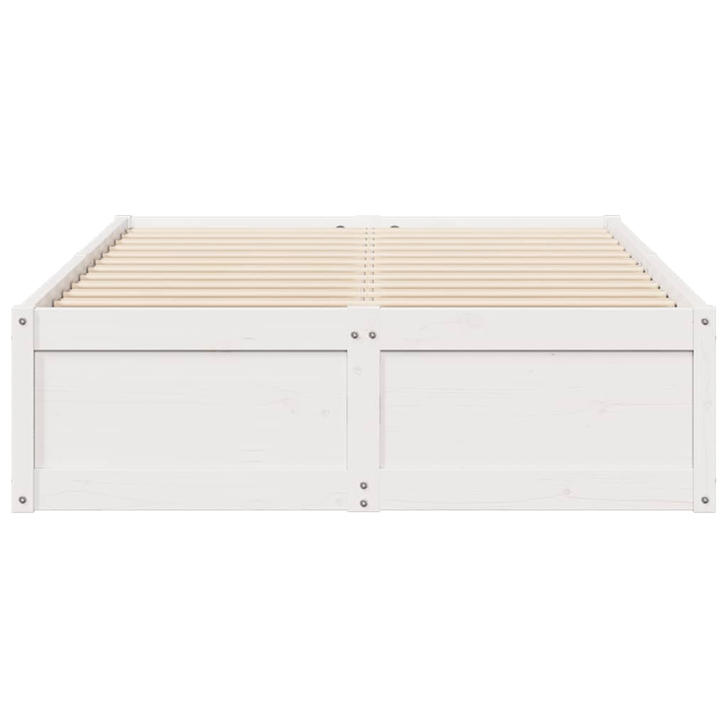 Bedframe Zonder Matras Massief Grenenhout Wit 120X200 Cm