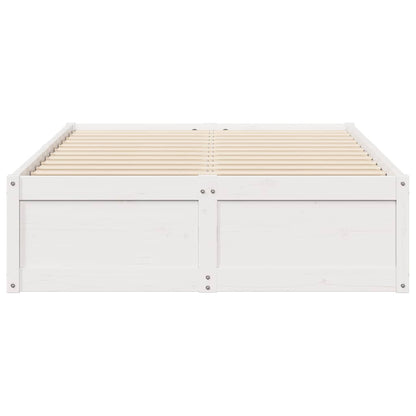 Bedframe Zonder Matras Massief Grenenhout Wit 120X200 Cm