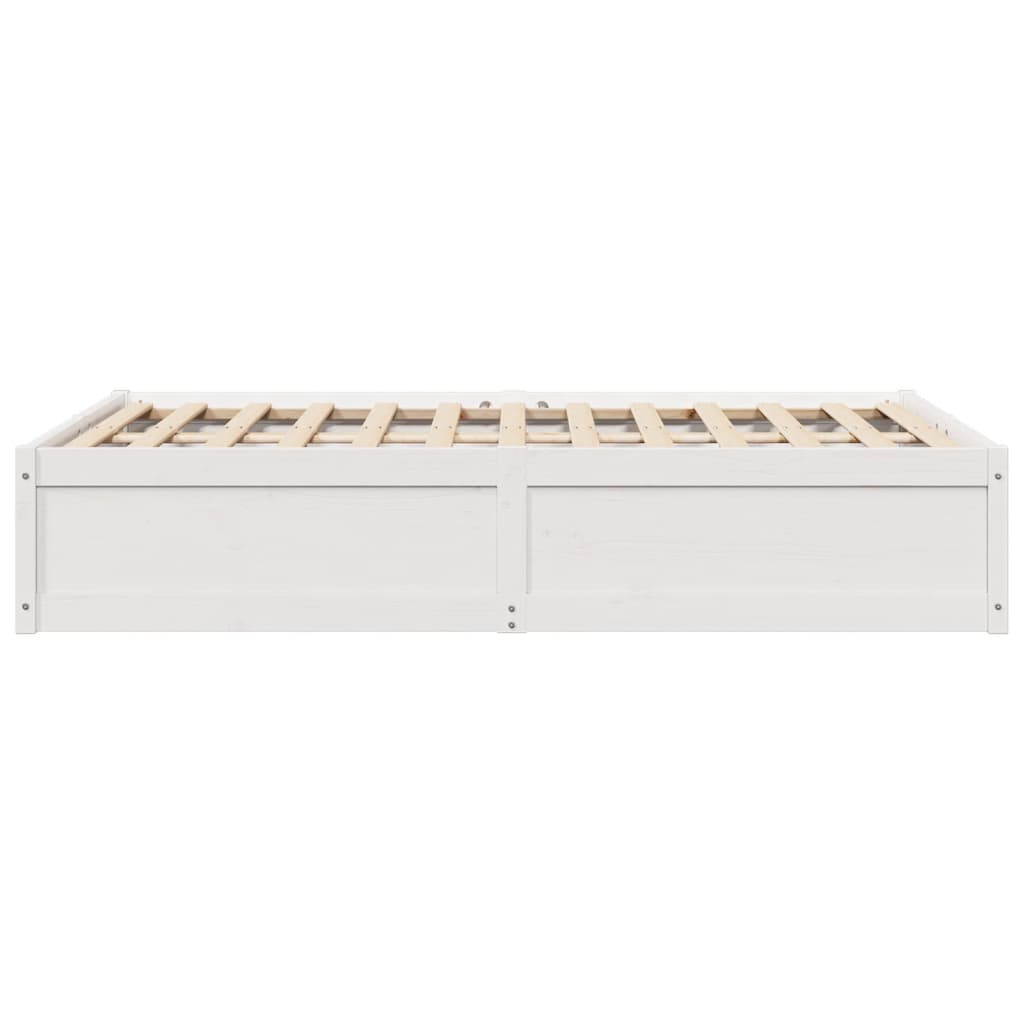 Bedframe Zonder Matras Massief Grenenhout Wit 120X200 Cm
