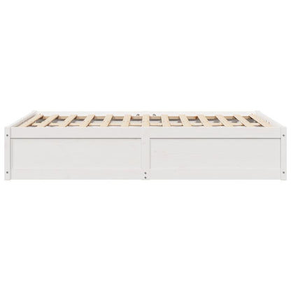 Bedframe Zonder Matras Massief Grenenhout Wit 120X200 Cm