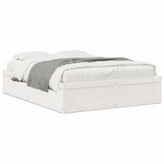 Bedframe massief grenenhout wit 140x190 cm