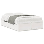 Bedframe massief grenenhout wit 135x190 cm