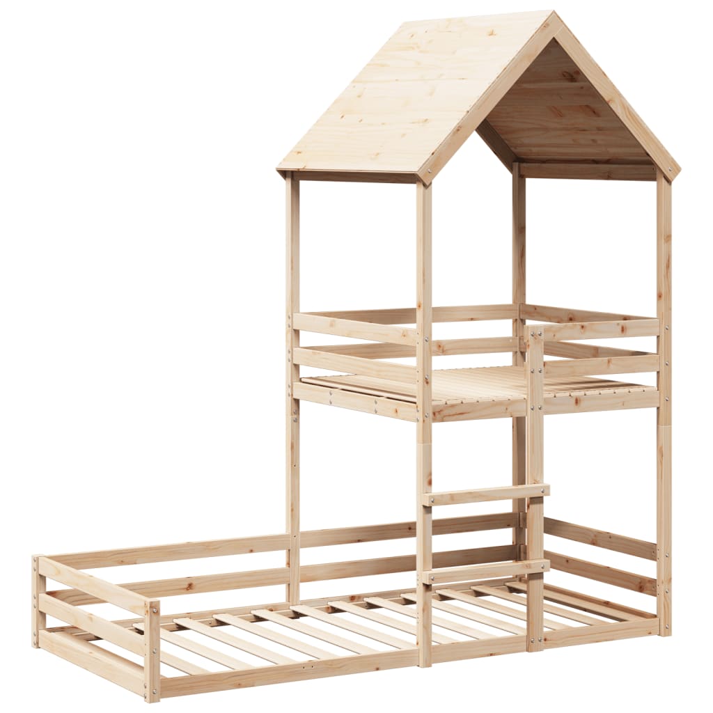 Kinderbedhuis massief grenenhout 90x200 cm