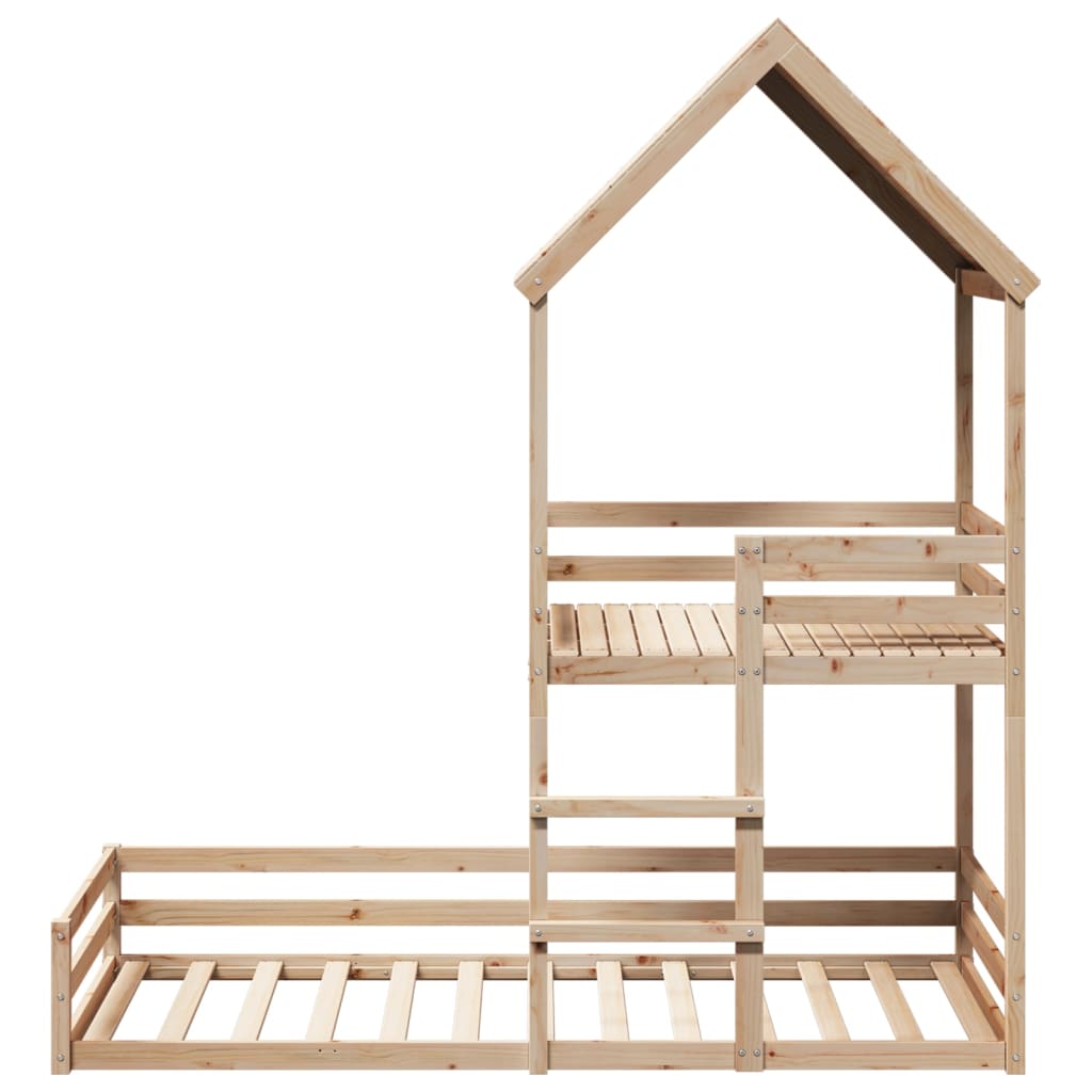Kinderbedhuis massief grenenhout 90x200 cm