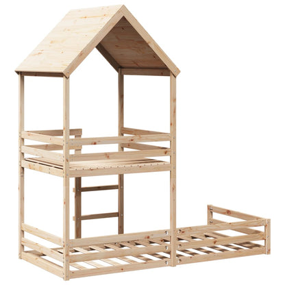 Kinderbedhuis massief grenenhout 90x200 cm