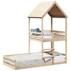 Bunk bed frame without mattress solid pine wood 90x200 cm