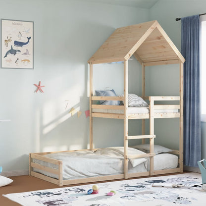 Kinderbed met huisje massief grenenhout 80x200 cm