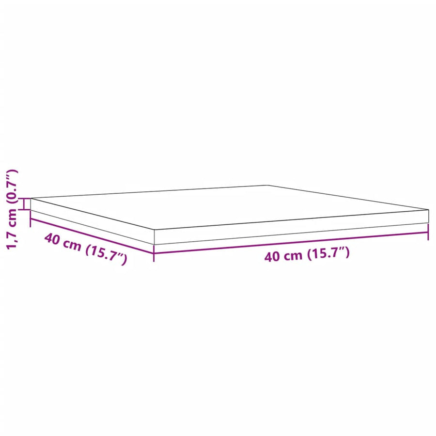 Tafelblad vierkant 40x40x1,7 cm massief grenenhout