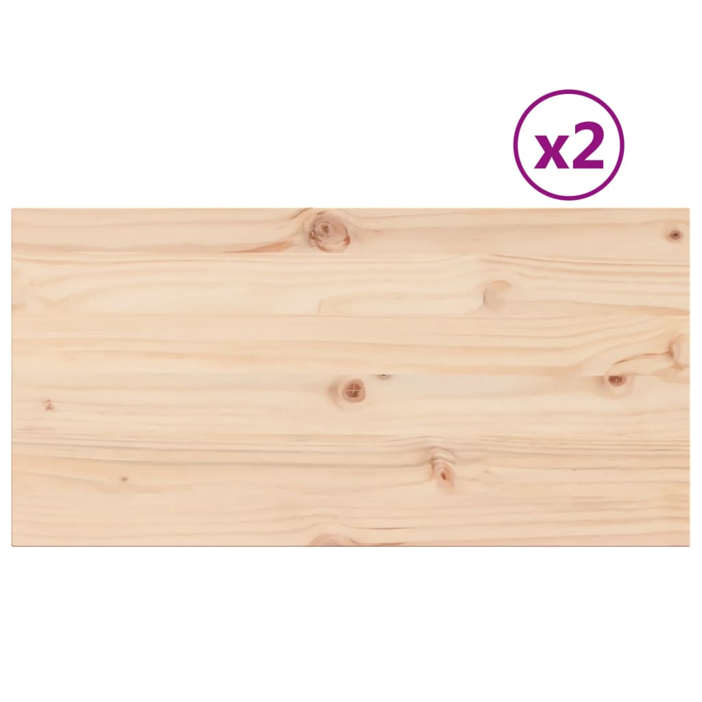 Tafelbladen 2 st rechthoekig 90x45x1,7 cm massief grenenhout