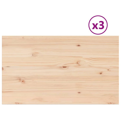 Tafelbladen 3 st rechthoekig 80x47x2,5 cm massief grenenhout