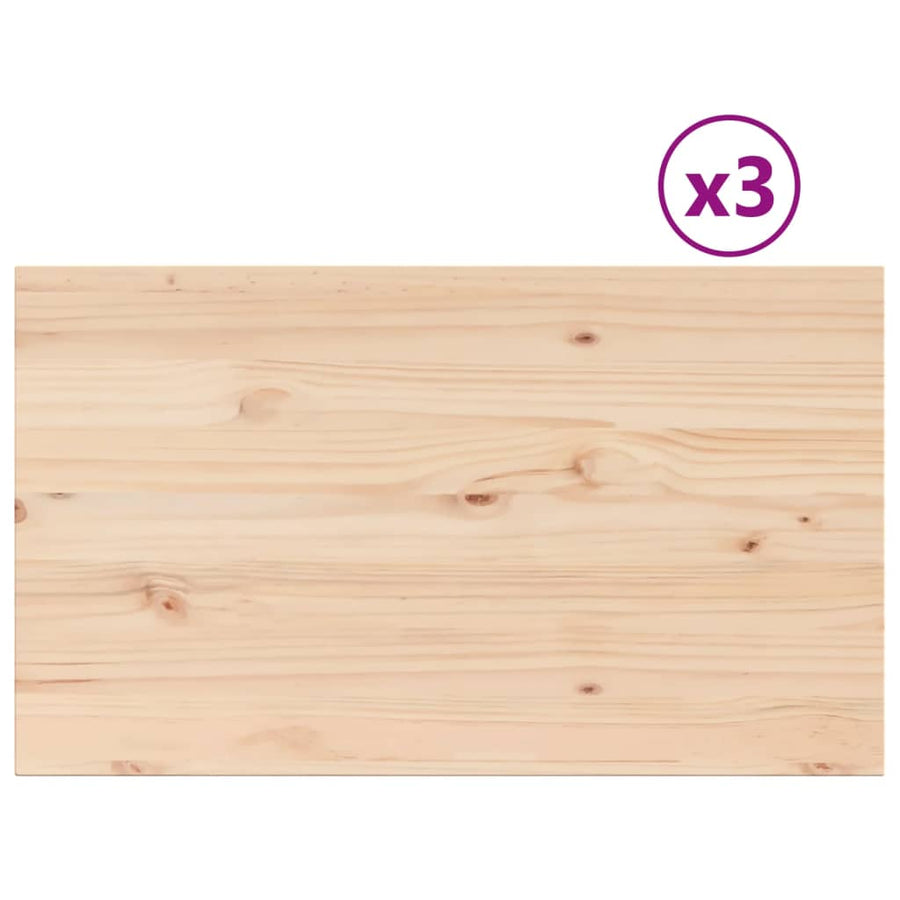 Tafelbladen 3 st rechthoekig 80x47x2,5 cm massief grenenhout