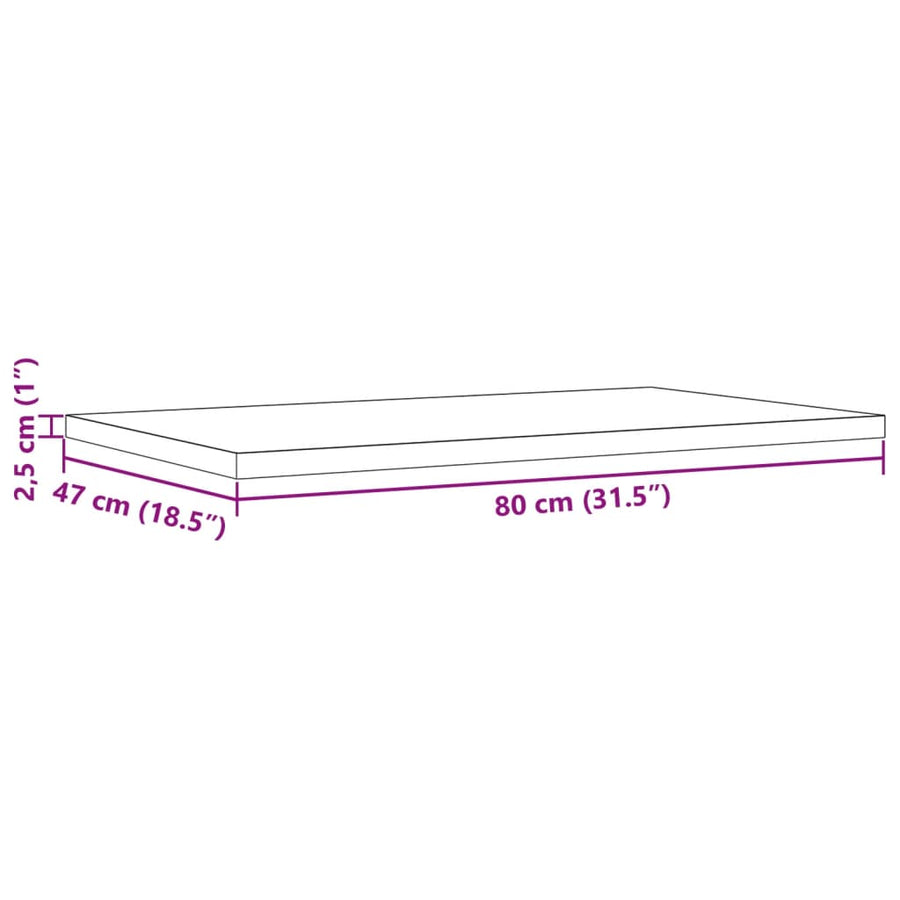 Tafelbladen 3 st rechthoekig 80x47x2,5 cm massief grenenhout