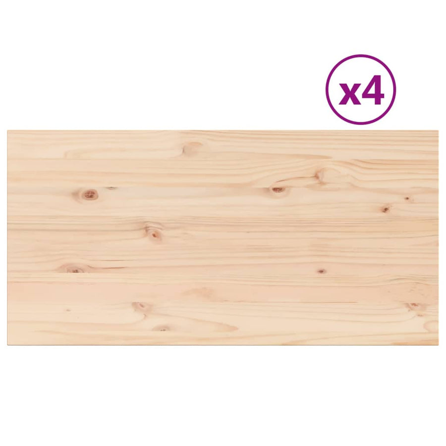 Tafelbladen 4 st rechthoekig 100x50x2,5 cm massief grenenhout