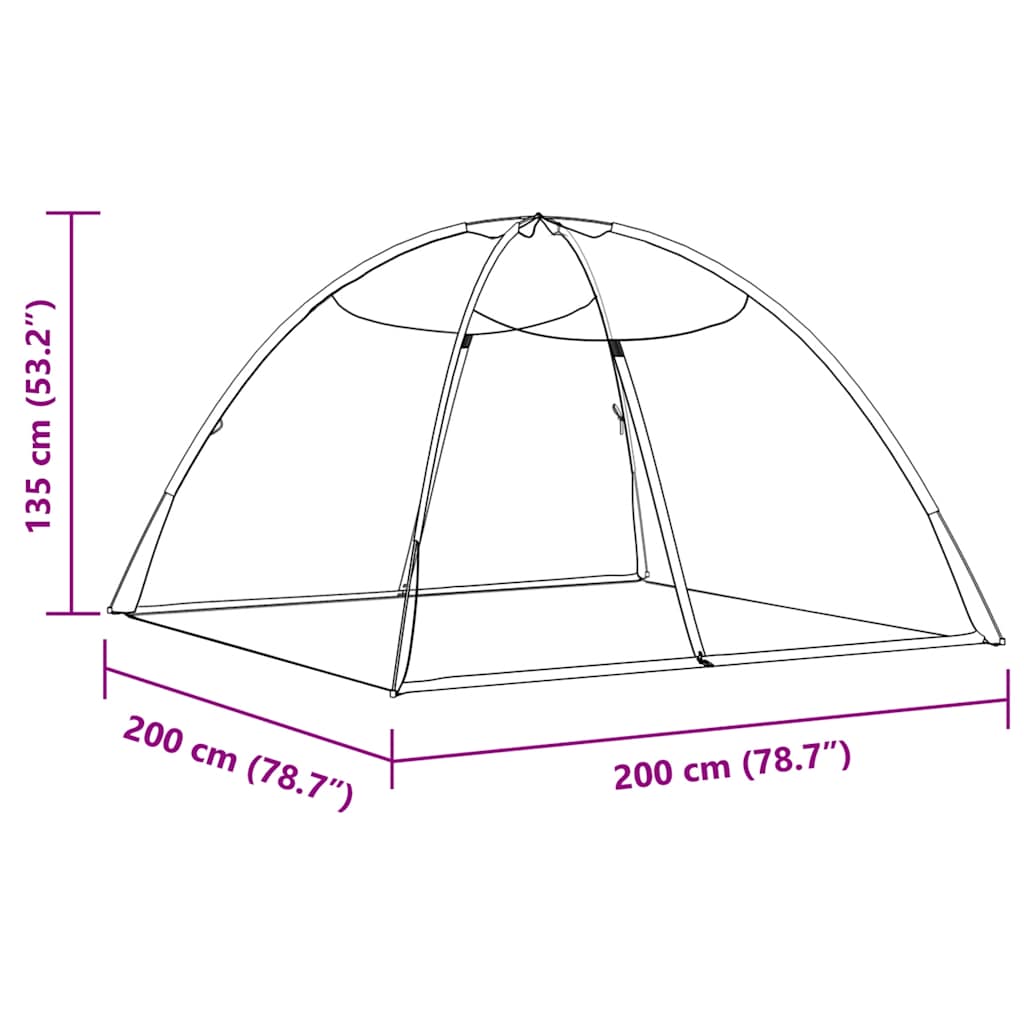 Klamboe met deuren Mongolia 220 gaas 200x200x135 cm zwart