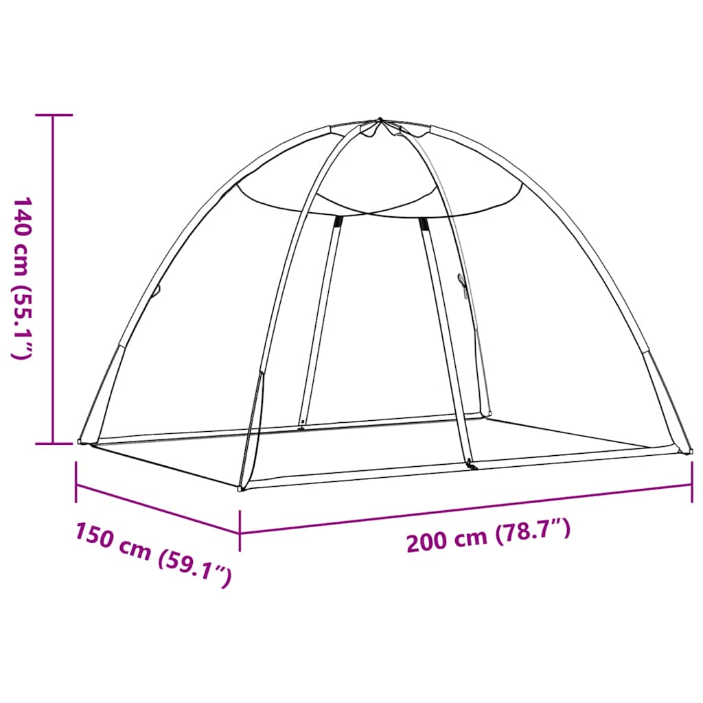 Klamboe met deuren Mongolia 220 gaas 200x150x140 cm wit
