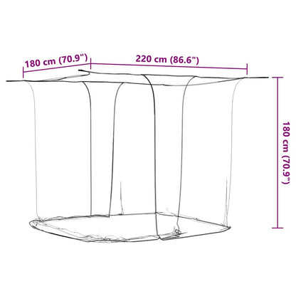 Hangende klamboe 156 gaas 220x180x180 cm wit