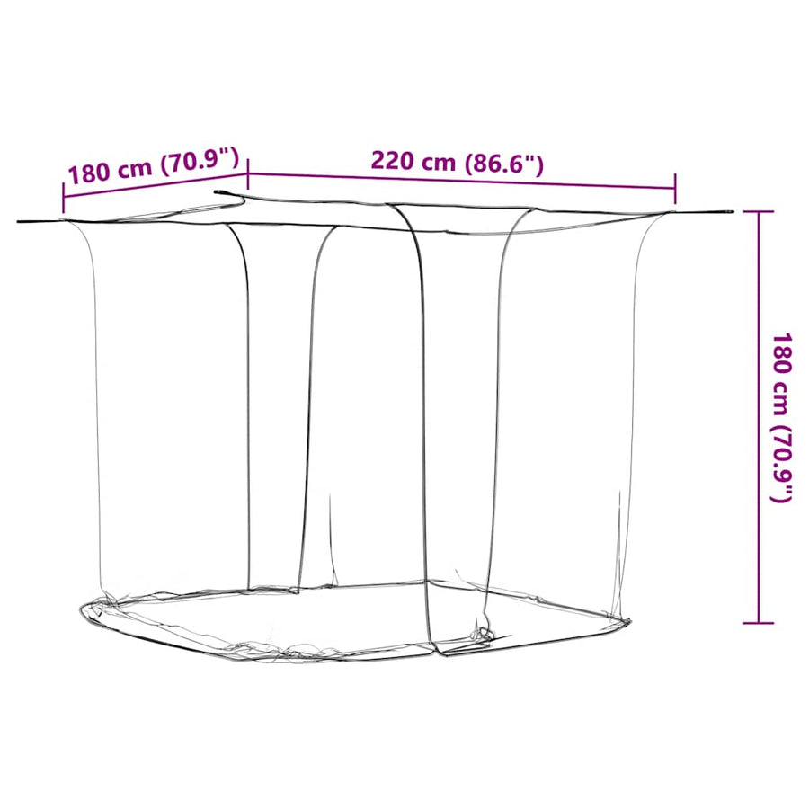 Hangende klamboe 156 gaas 220x180x180 cm wit
