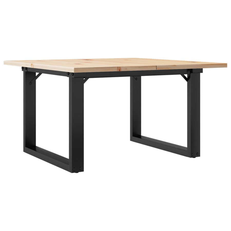 Salontafel O-frame 60x60x40 cm massief grenenhout en gietijzer