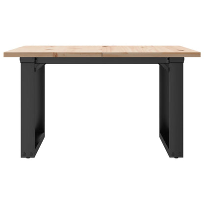 Salontafel O-frame 60x60x40 cm massief grenenhout en gietijzer