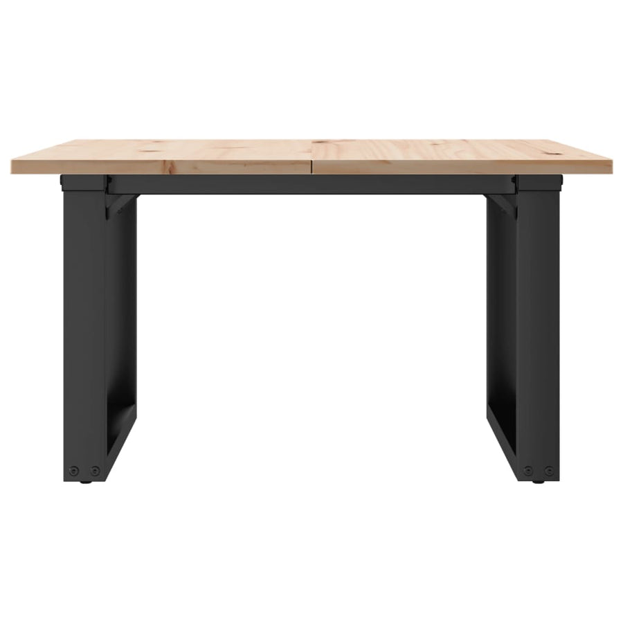 Salontafel O-frame 60x60x40 cm massief grenenhout en gietijzer