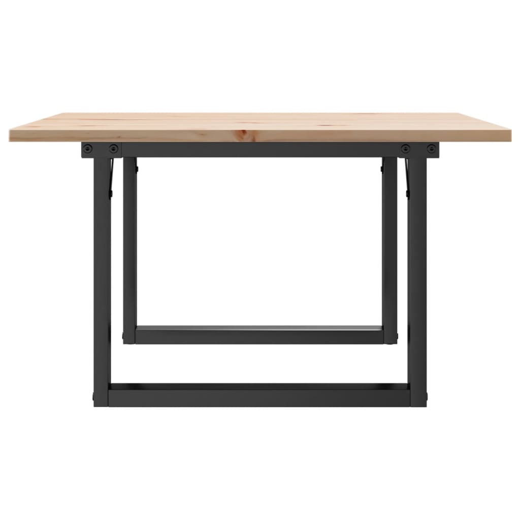 Salontafel O-frame 60x60x40 cm massief grenenhout en gietijzer