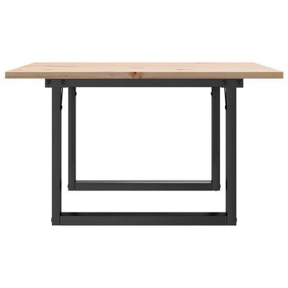 Salontafel O-frame 60x60x40 cm massief grenenhout en gietijzer
