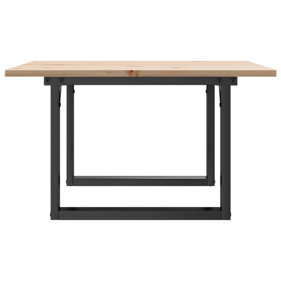 Salontafel O-frame 60x60x40 cm massief grenenhout en gietijzer