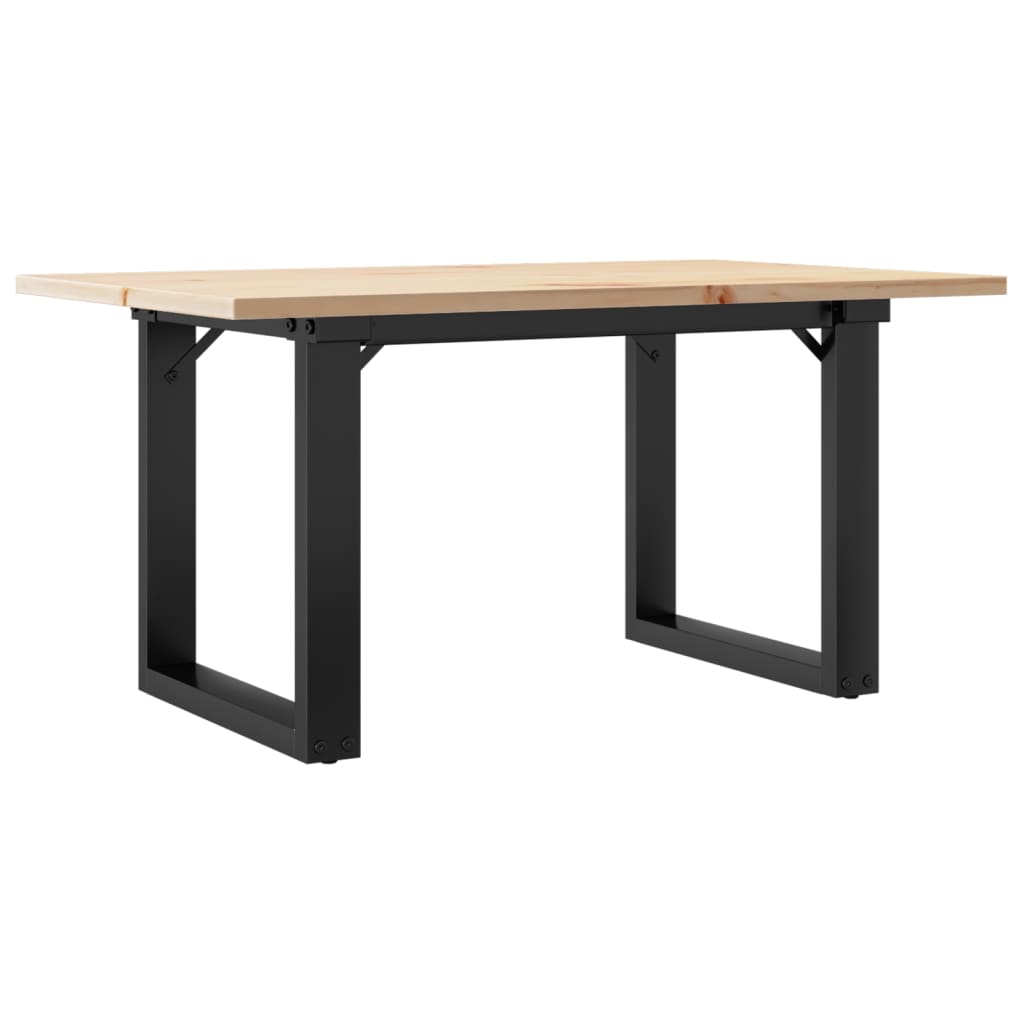 Salontafel O-frame 80x50x40 cm massief grenenhout en gietijzer
