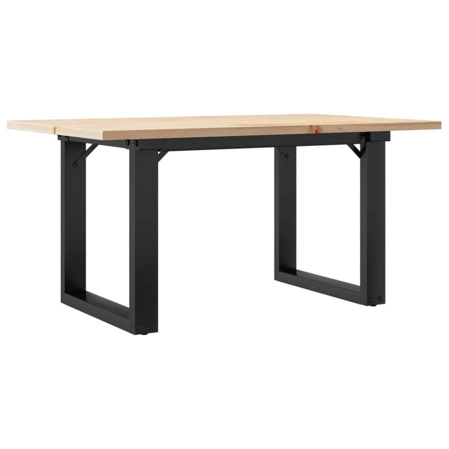 Salontafel O-frame 80x50x40 cm massief grenenhout en gietijzer